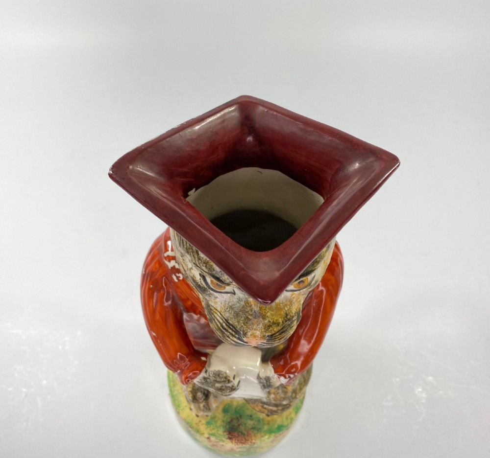 Staffordshire pottery Cat jug, c. 1860. View VIII