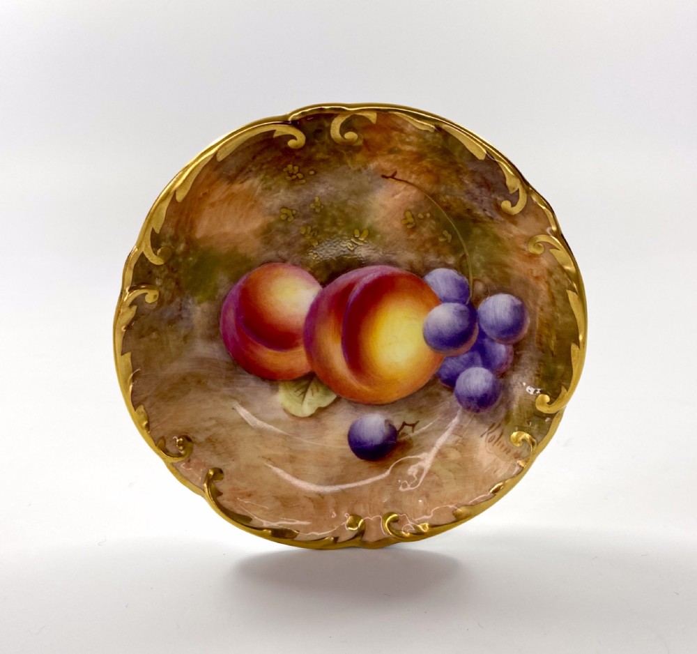 Royal Worcester Fruit pin tray, dated 1952.