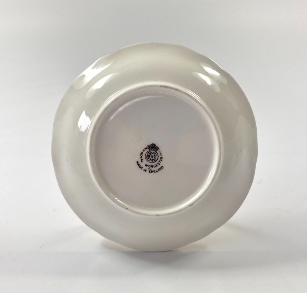 Royal Worcester Fruit pin tray, dated 1952. View IV