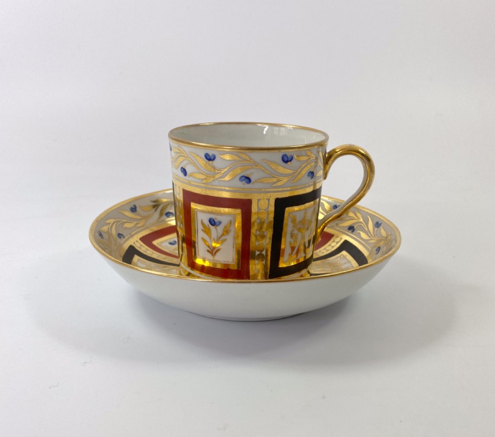 Coalport porcelain coffee can & saucer, c. 1810. View IV