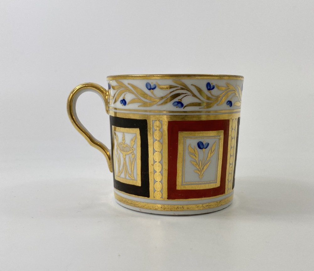 Coalport porcelain coffee can & saucer, c. 1810. View V
