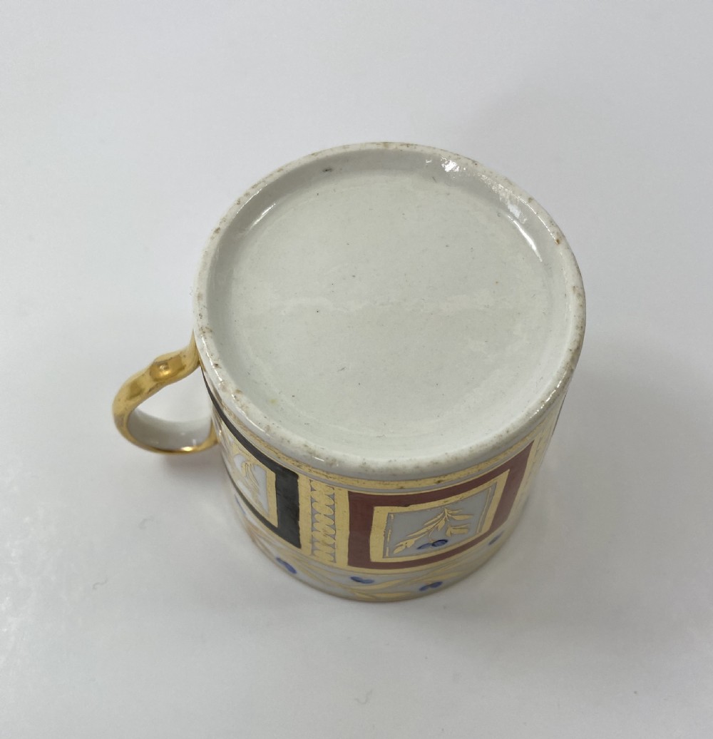 Coalport porcelain coffee can & saucer, c. 1810. View VII