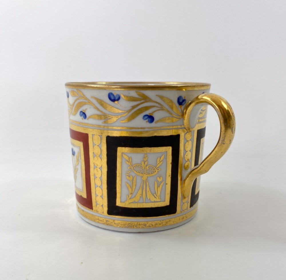 Coalport porcelain coffee can & saucer, c. 1810. View VIII