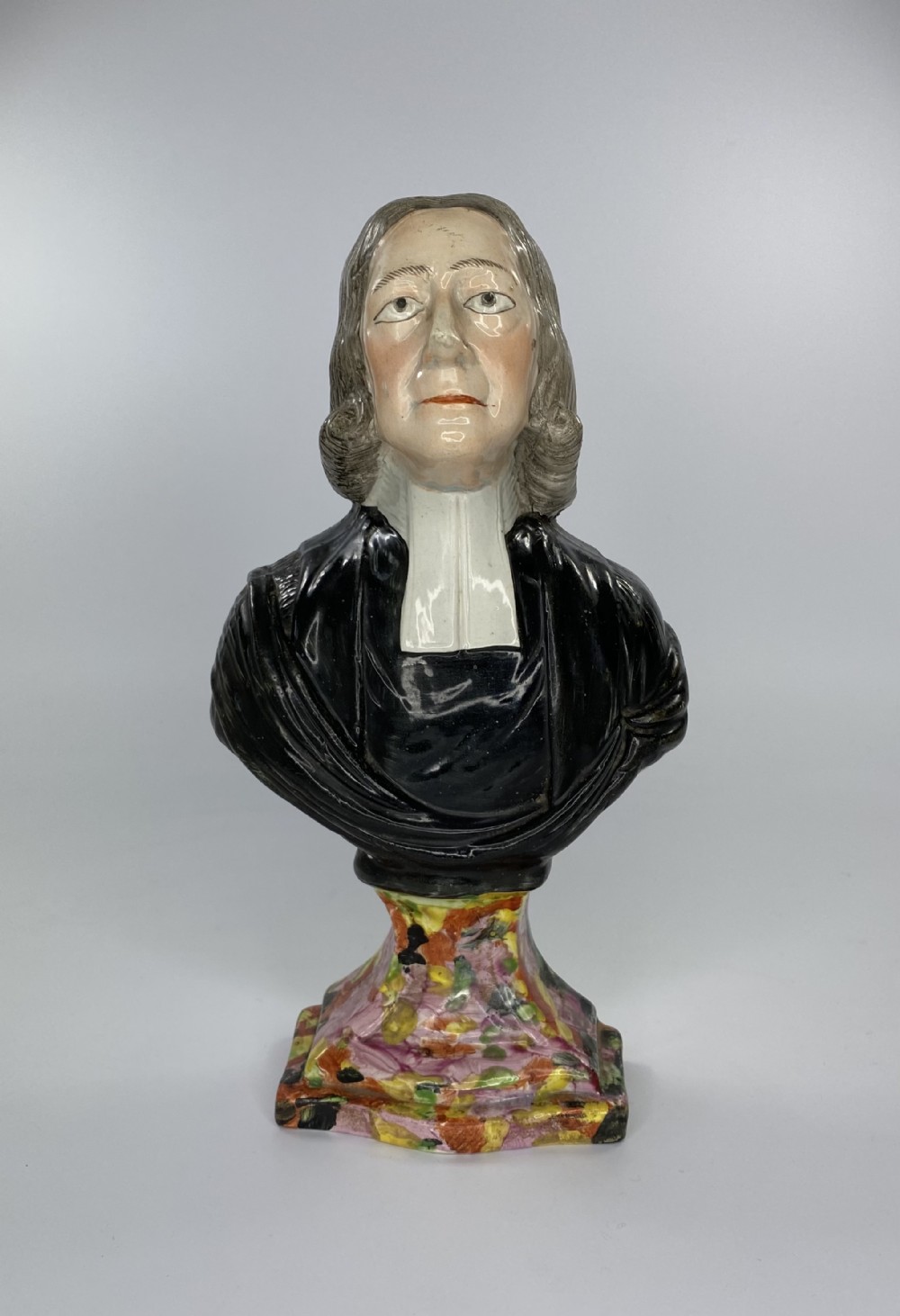 Staffordshire pottery bust,  ‘John Wesley’, c. 1830.