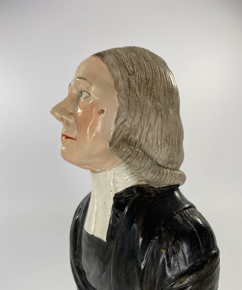 Staffordshire pottery bust,  ‘John Wesley’, c. 1830. View III