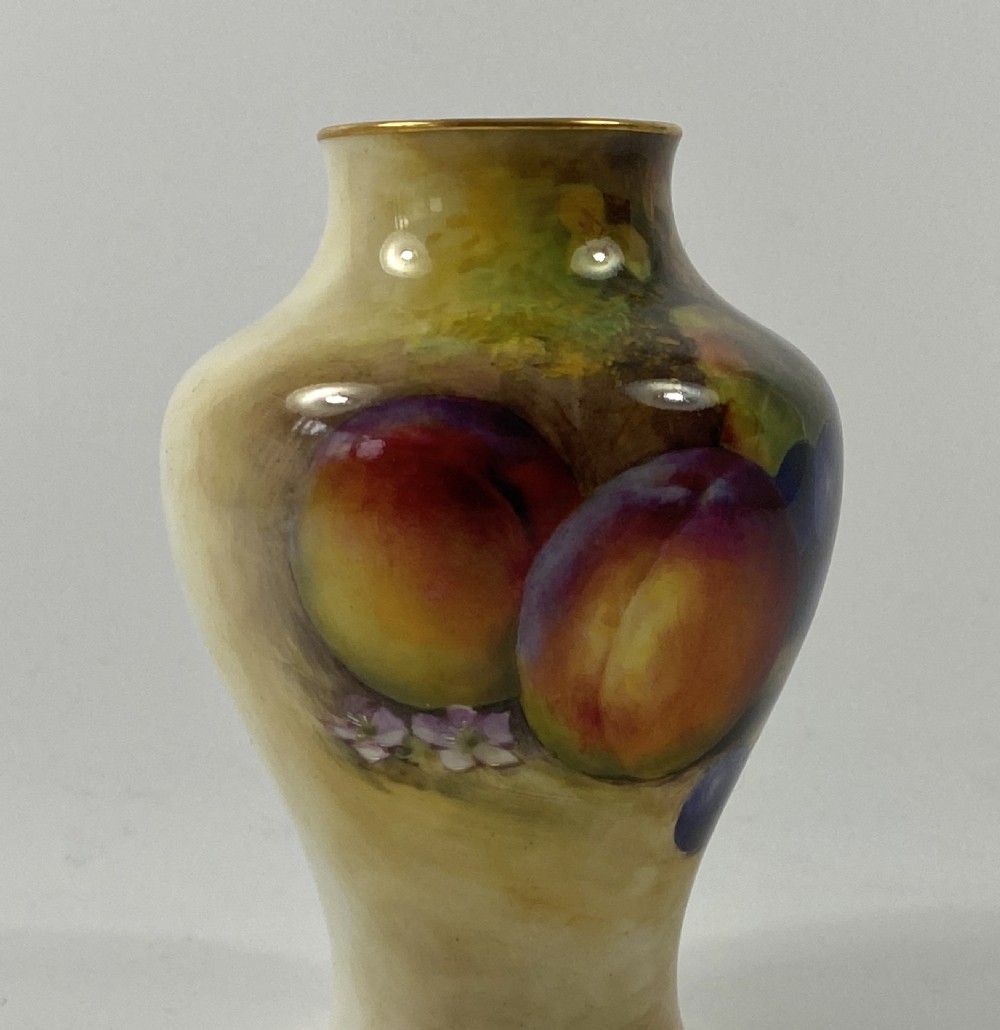 Royal Worcester porcelain vase. Richard Sebright, d. 1933. View II