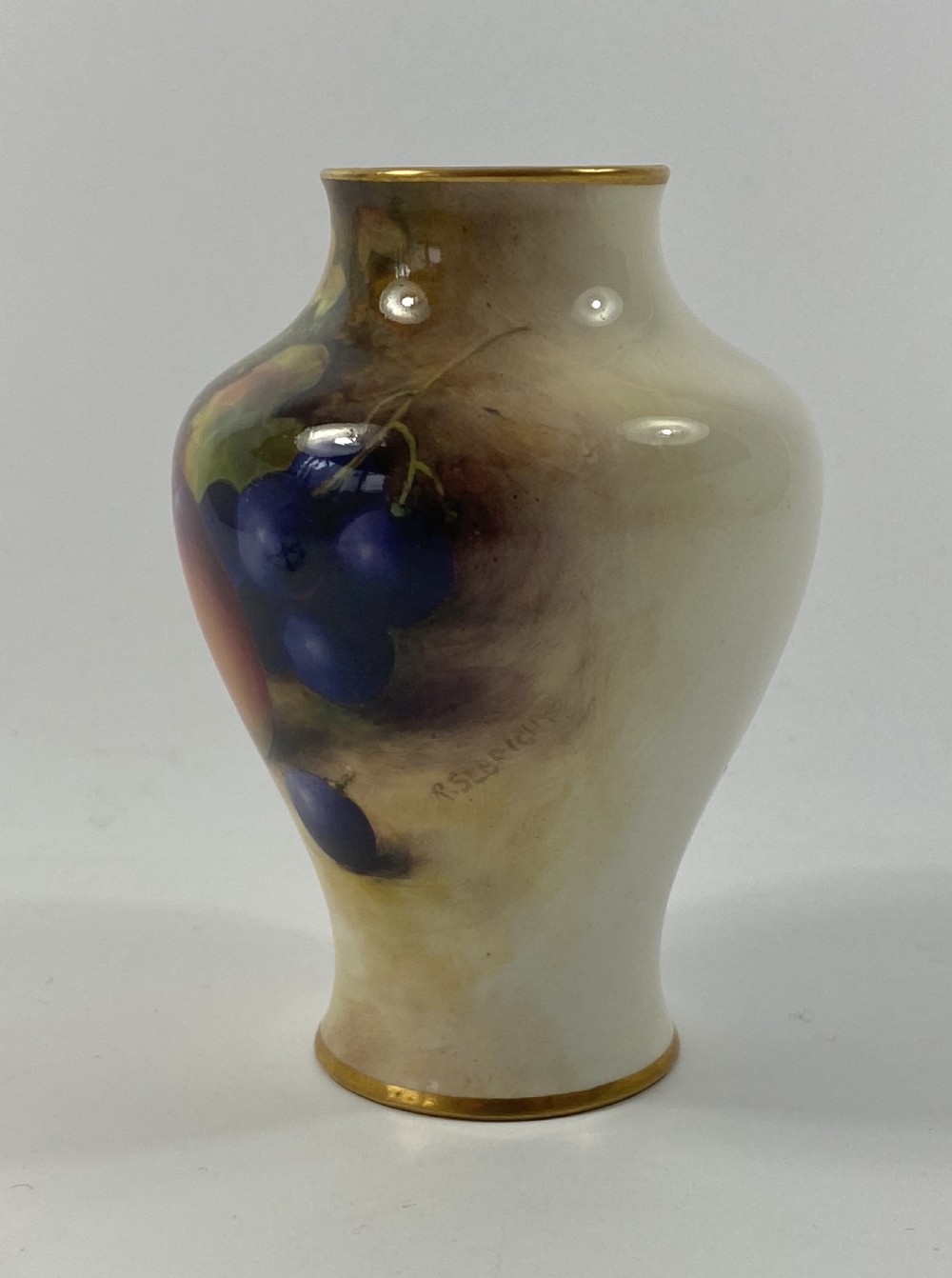Royal Worcester porcelain vase. Richard Sebright, d. 1933. View III