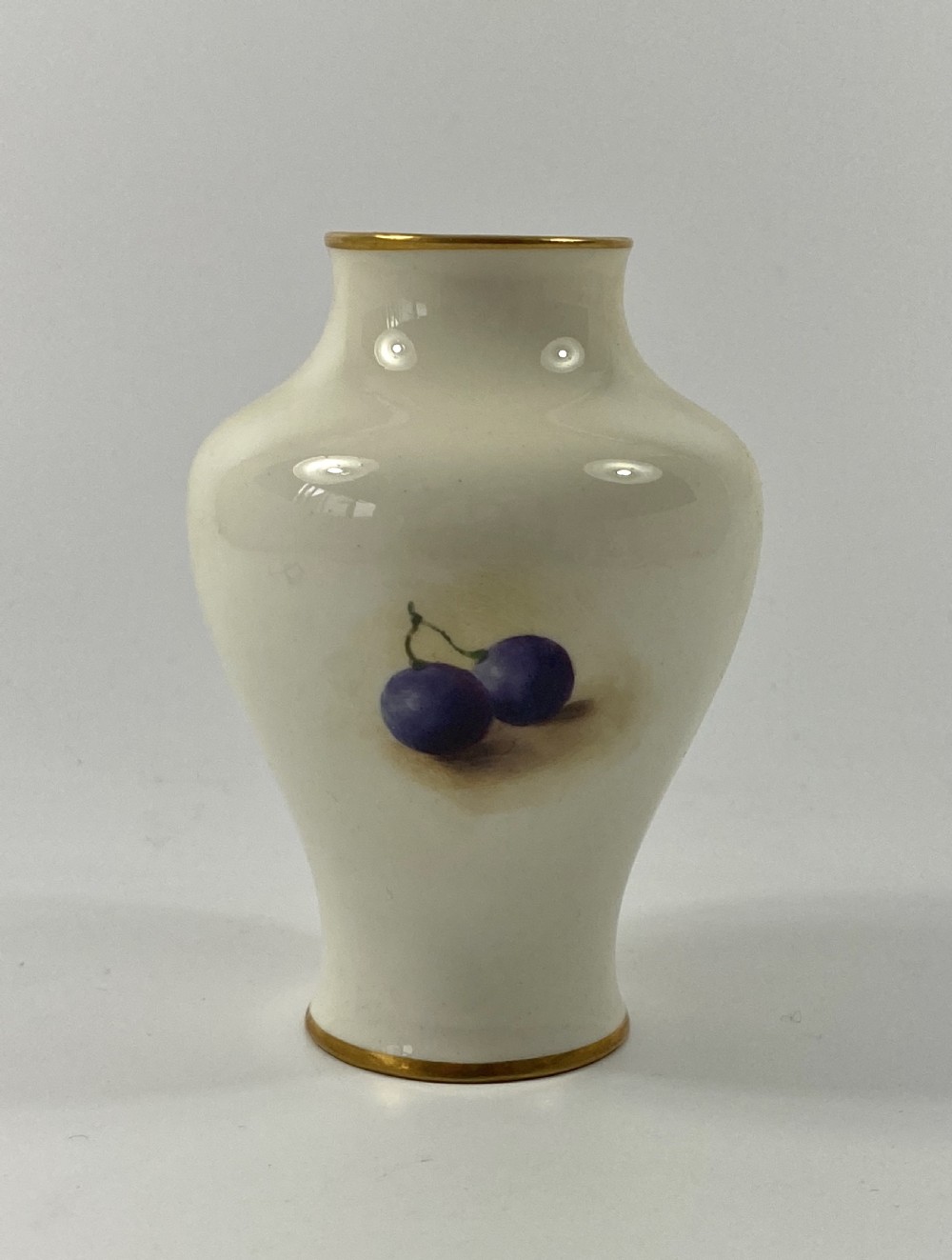 Royal Worcester porcelain vase. Richard Sebright, d. 1933. View IV