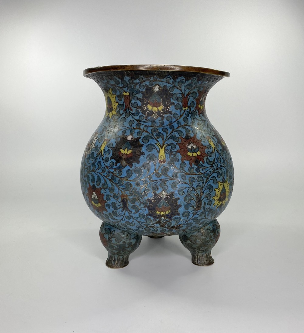 Chinese cloisonne censer. 17th C. Ming Dynasty. View II