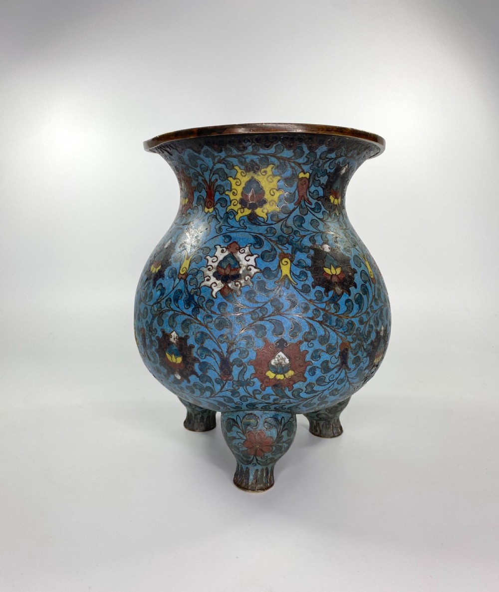 Chinese cloisonne censer. 17th C. Ming Dynasty. View III