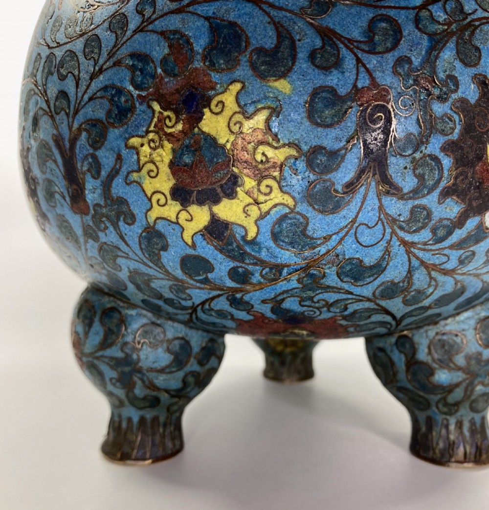 Chinese cloisonne censer. 17th C. Ming Dynasty. View XI