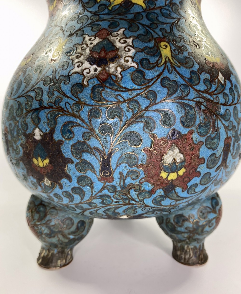 Chinese cloisonne censer. 17th C. Ming Dynasty. View XII