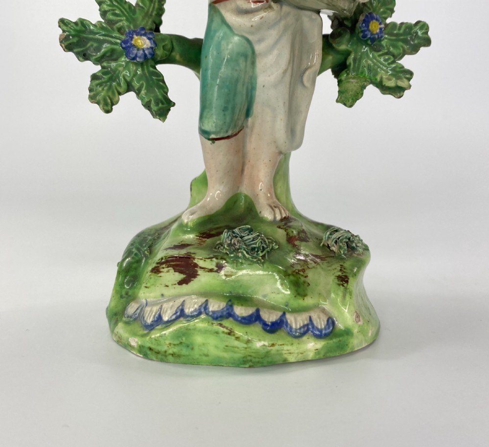 Walton pottery bocage figure. Fruit gatherer, c. 1820. View III