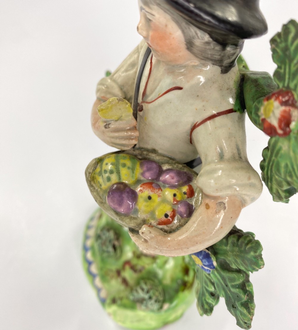 Walton pottery bocage figure. Fruit gatherer, c. 1820. View VII