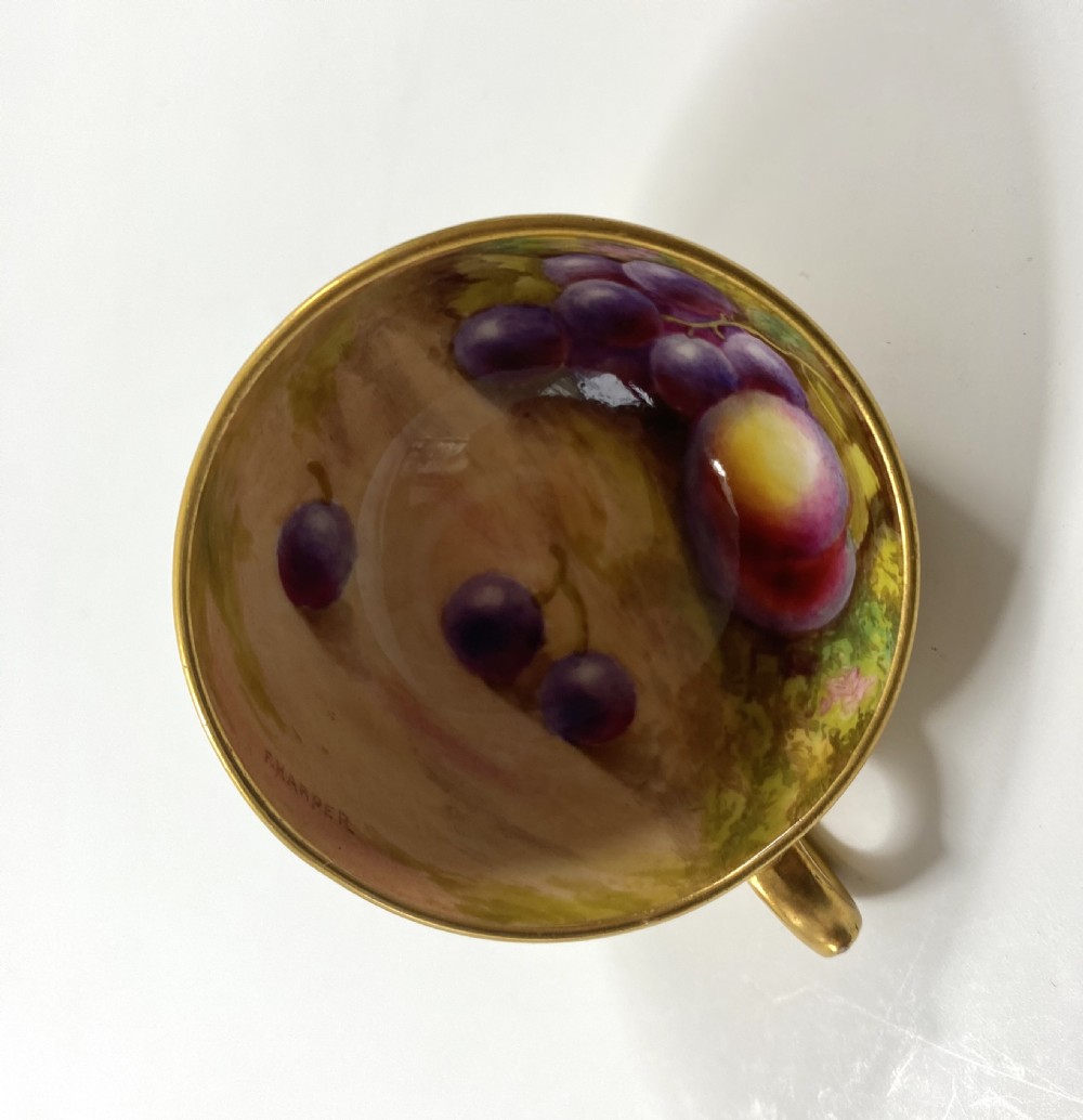 Royal Worcester Fruit cup & saucer, dated 1918. View VII