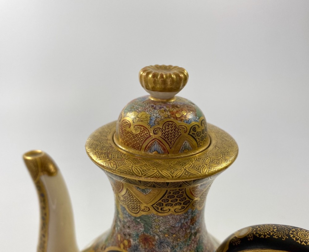 Satsuma pottery sake ewer. Ryozan Okamoto, Meiji Period. View XIV