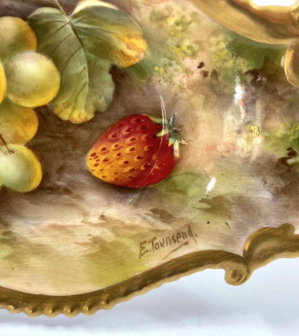 Royal Worcester dish. Townsend, d. 1937. View IV