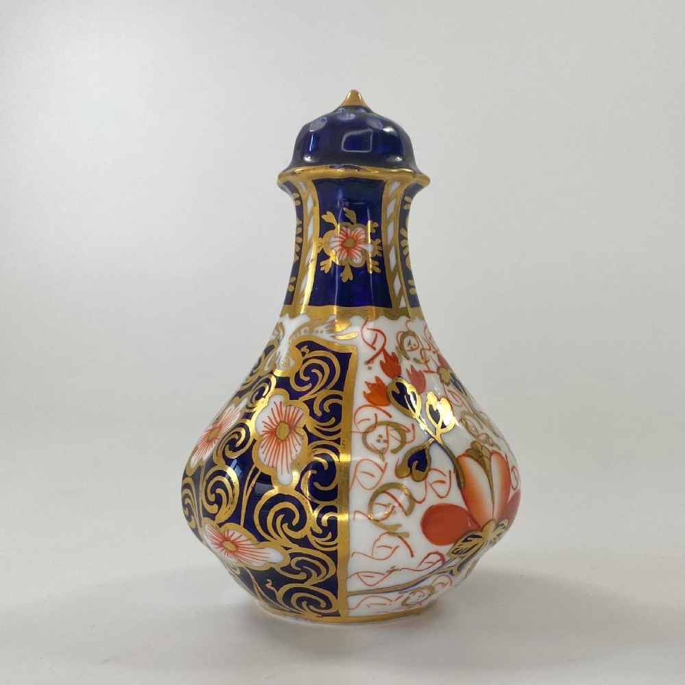 Royal Crown Derby pepper pot, dated 1914.