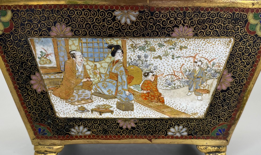 Japanese cloisonné koro & cover. Meiji Period. View V