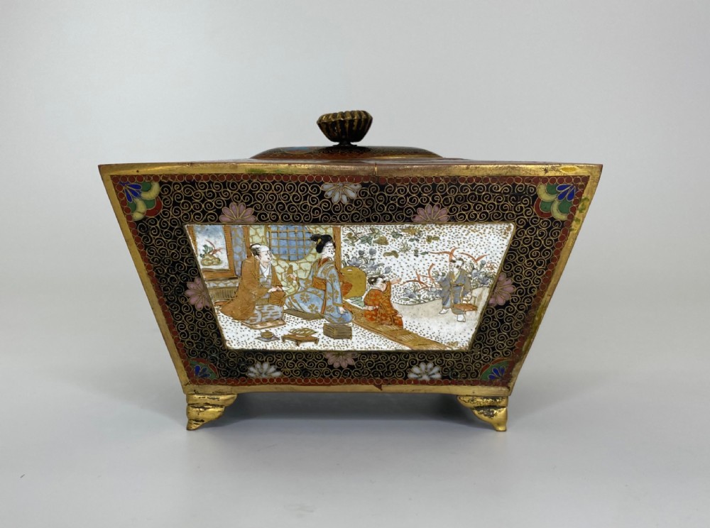 Japanese cloisonné koro & cover. Meiji Period. View VI