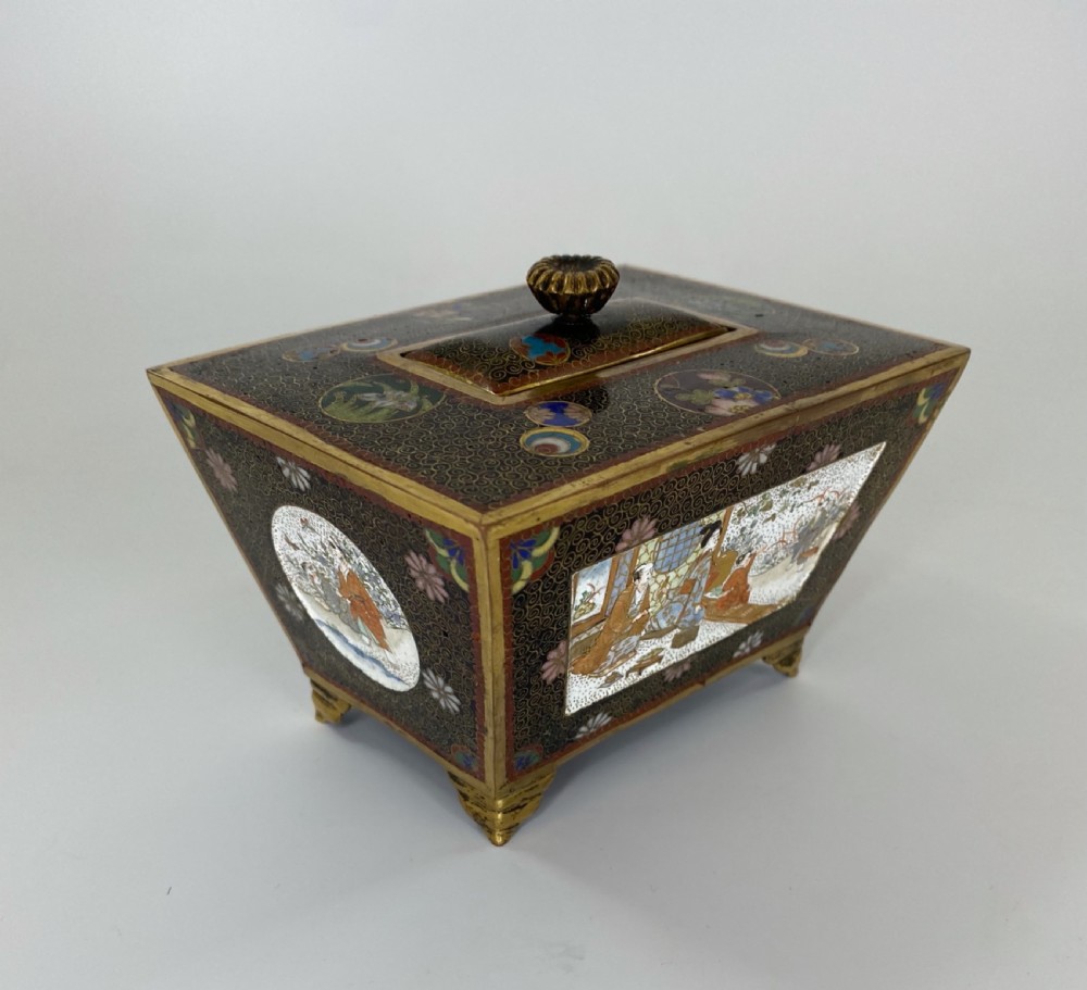 Japanese cloisonné koro & cover. Meiji Period. View VIII