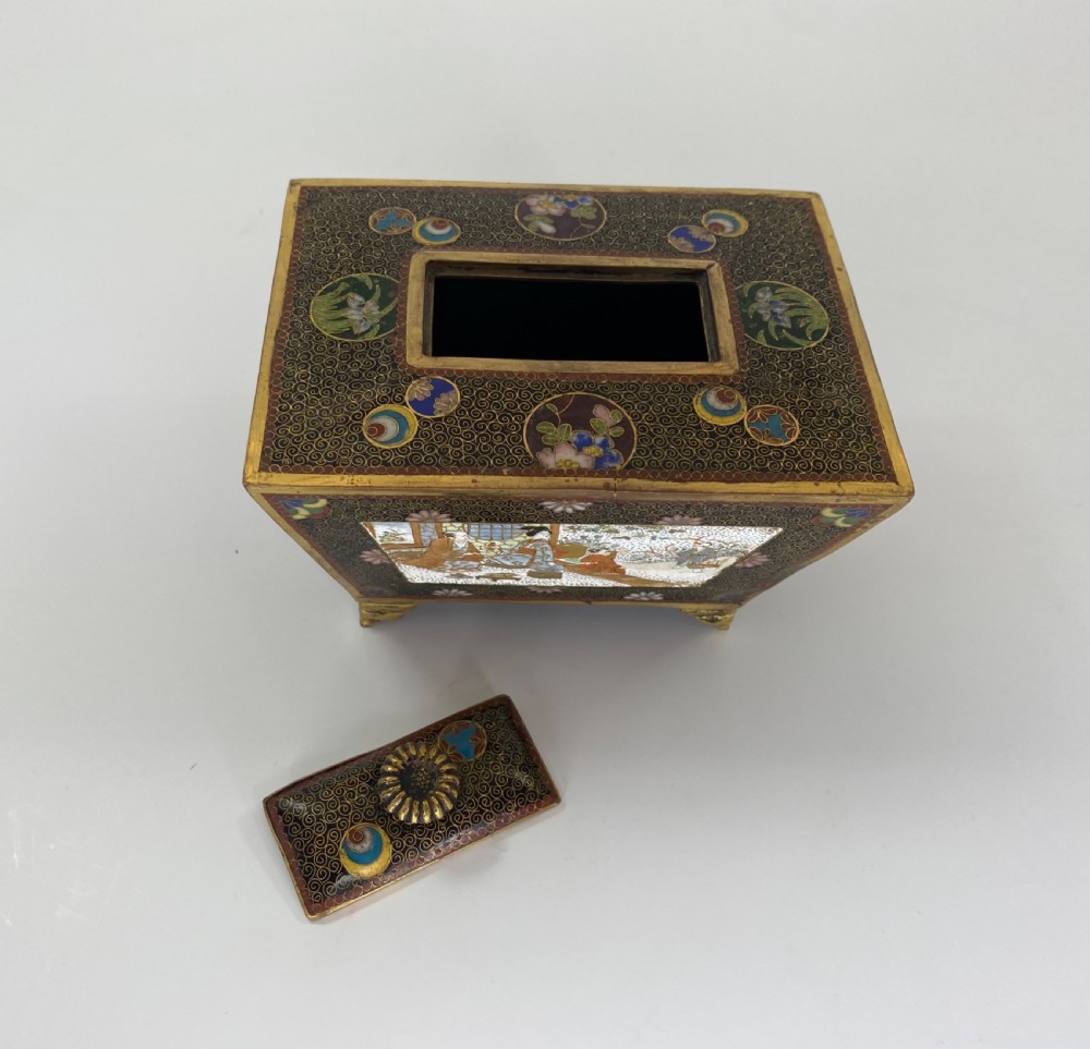 Japanese cloisonné koro & cover. Meiji Period. View XII