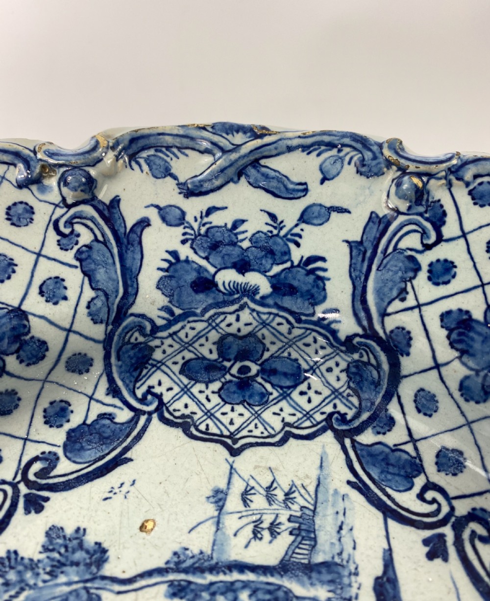 Dutch Delft serving dish. Van Duyn Factory, c. 1765. View VIII