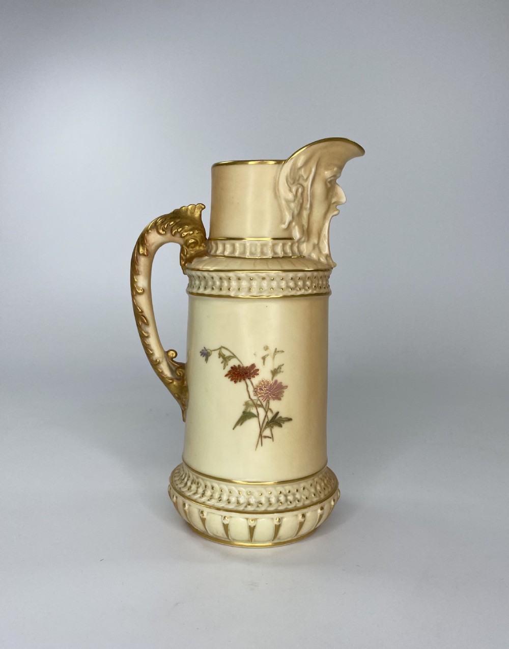 Royal Worcester ‘Mask’ jug, dated 1889. View V