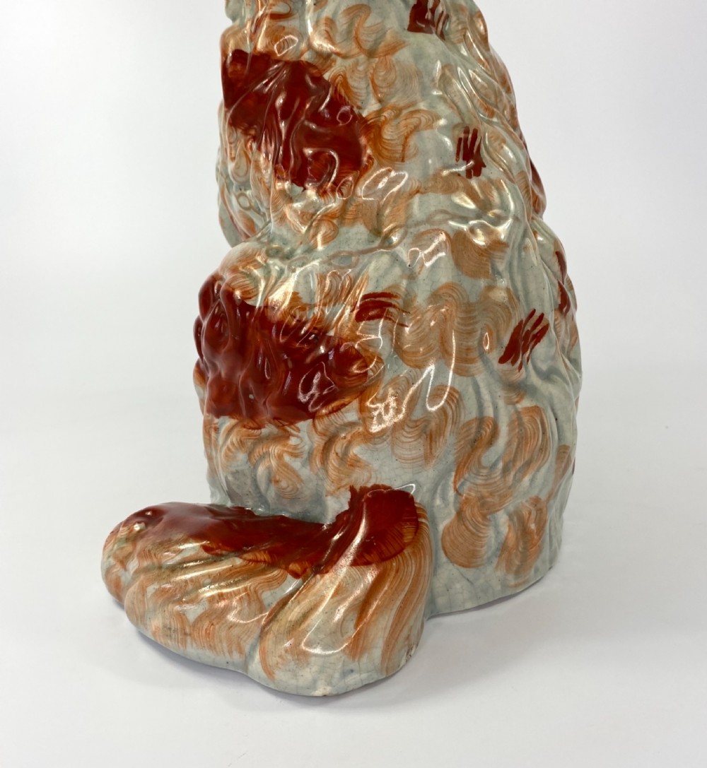Rare pair of large Staffordshire Spaniels, c. 1840. View VIII