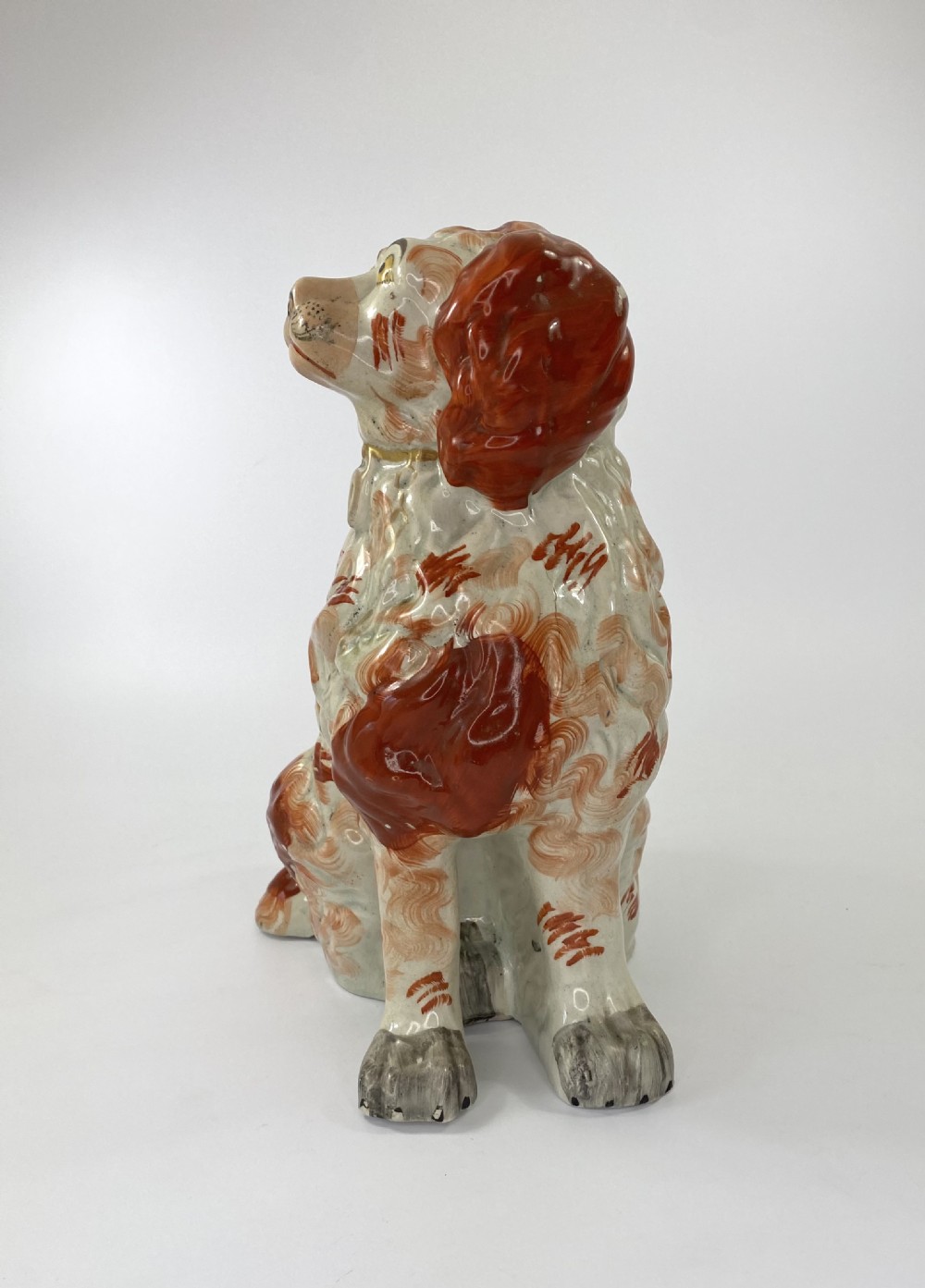 Rare pair of large Staffordshire Spaniels, c. 1840. View XVI