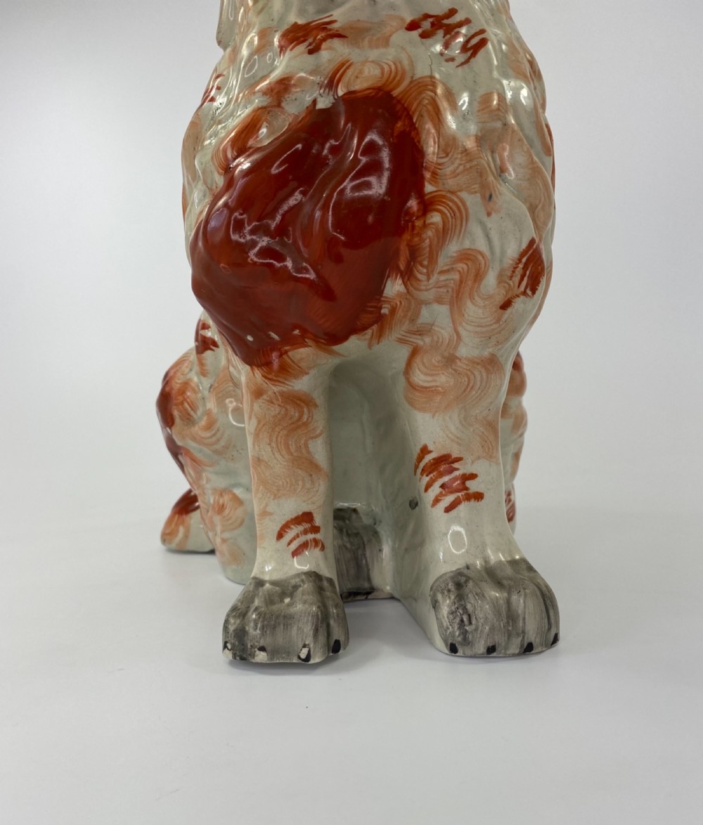 Rare pair of large Staffordshire Spaniels, c. 1840. View XVII
