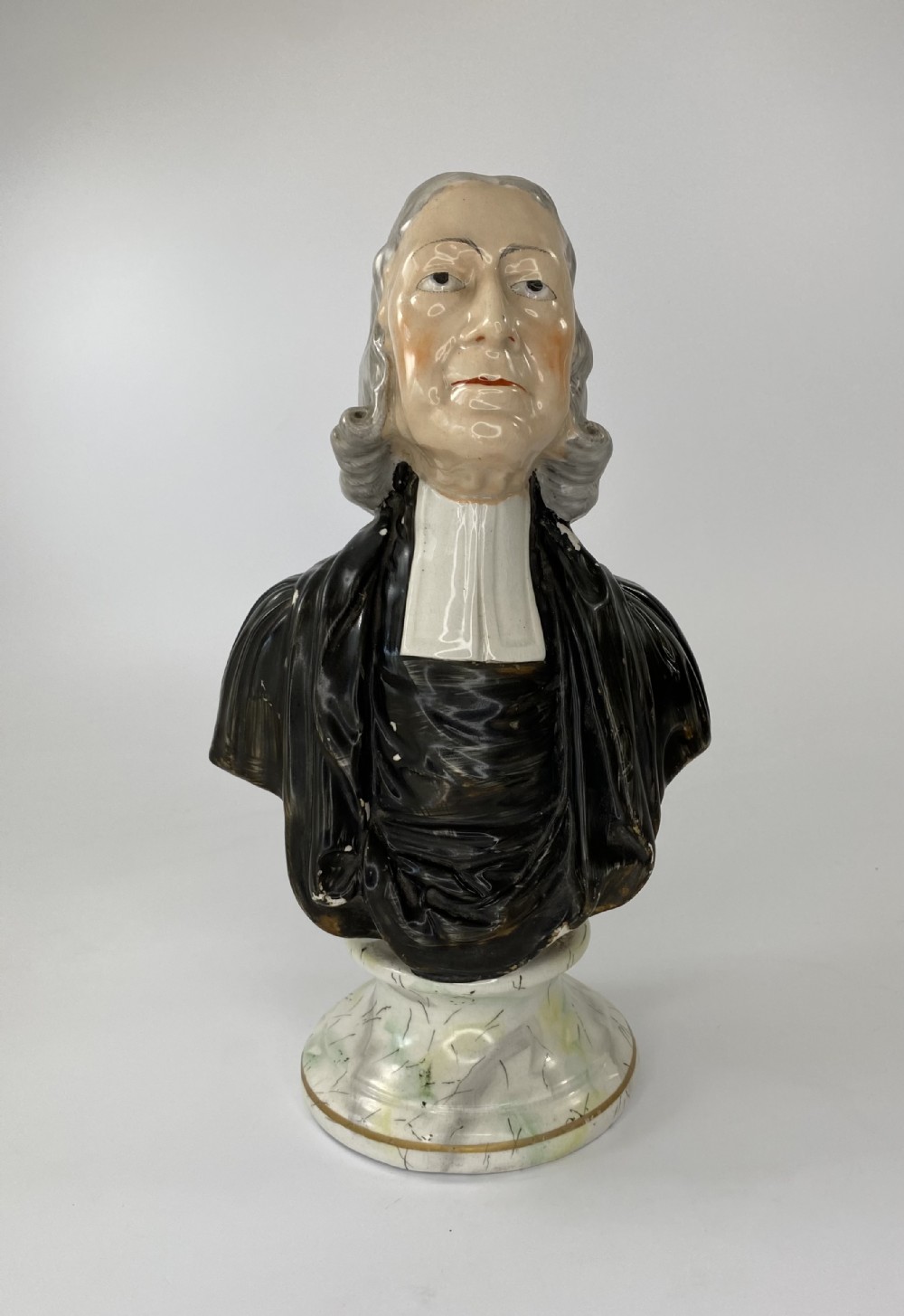 John Wesley Staffordshire pottery bust, c. 1860.