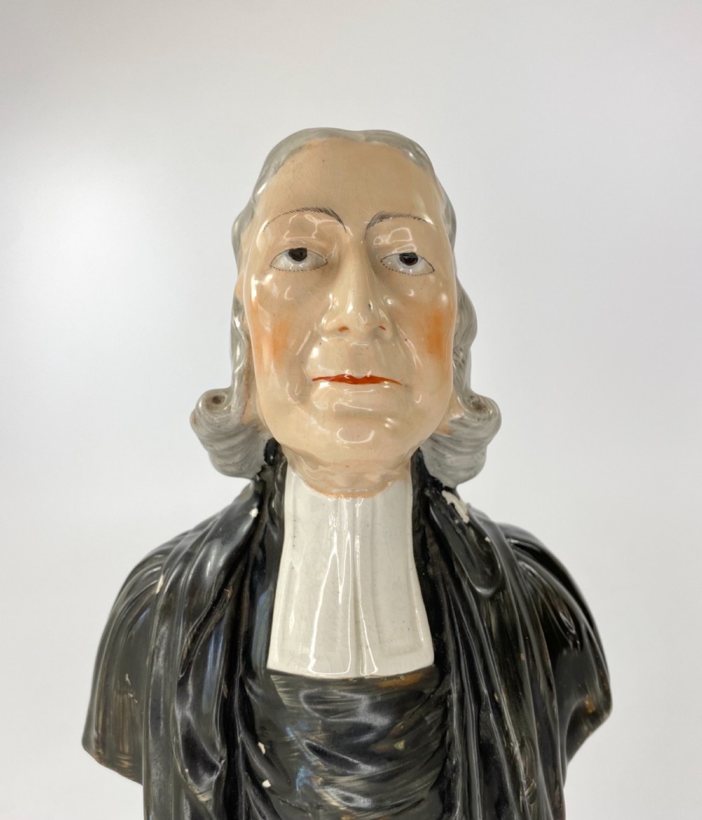John Wesley Staffordshire pottery bust, c. 1860. View II