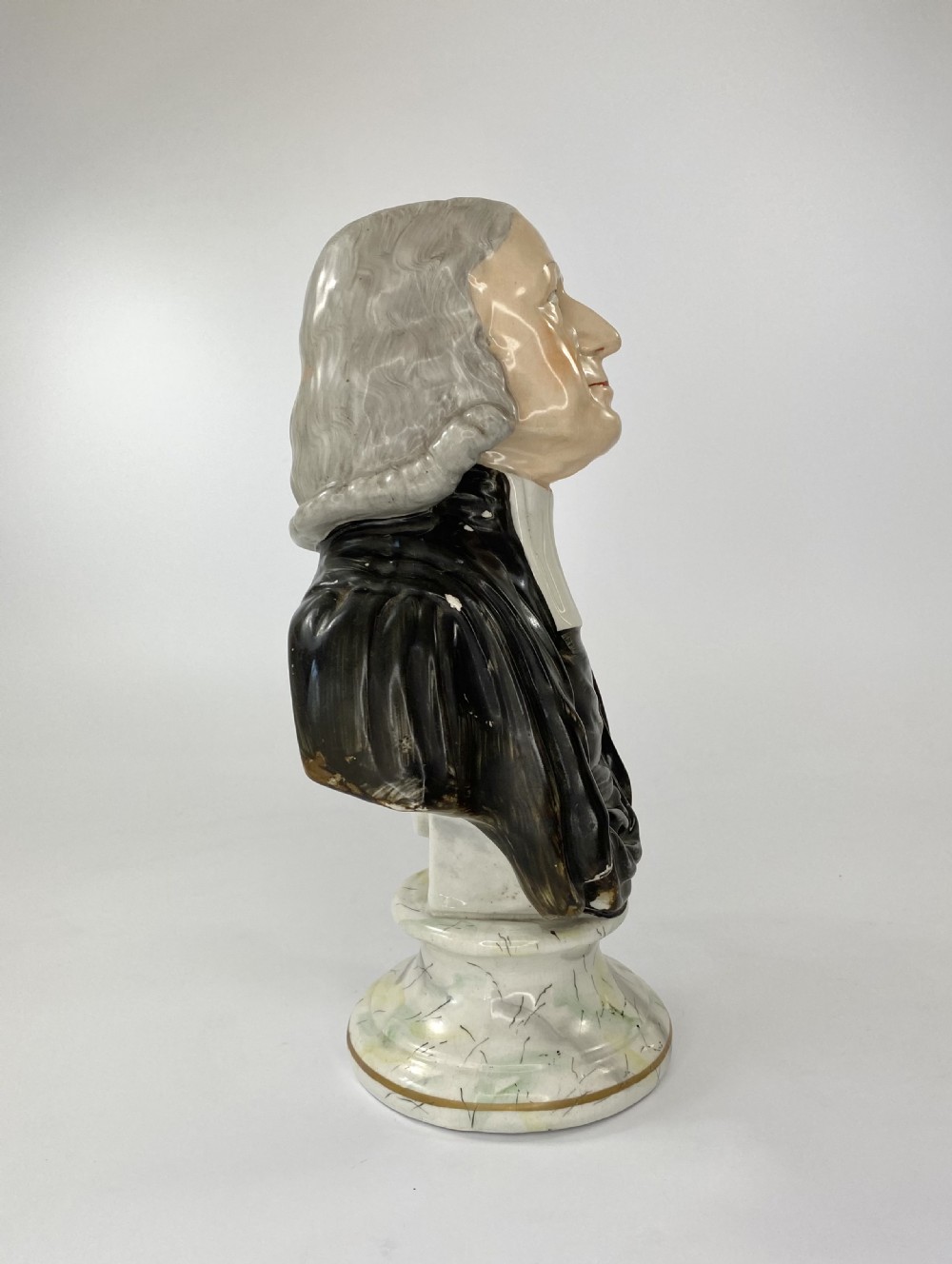 John Wesley Staffordshire pottery bust, c. 1860. View III