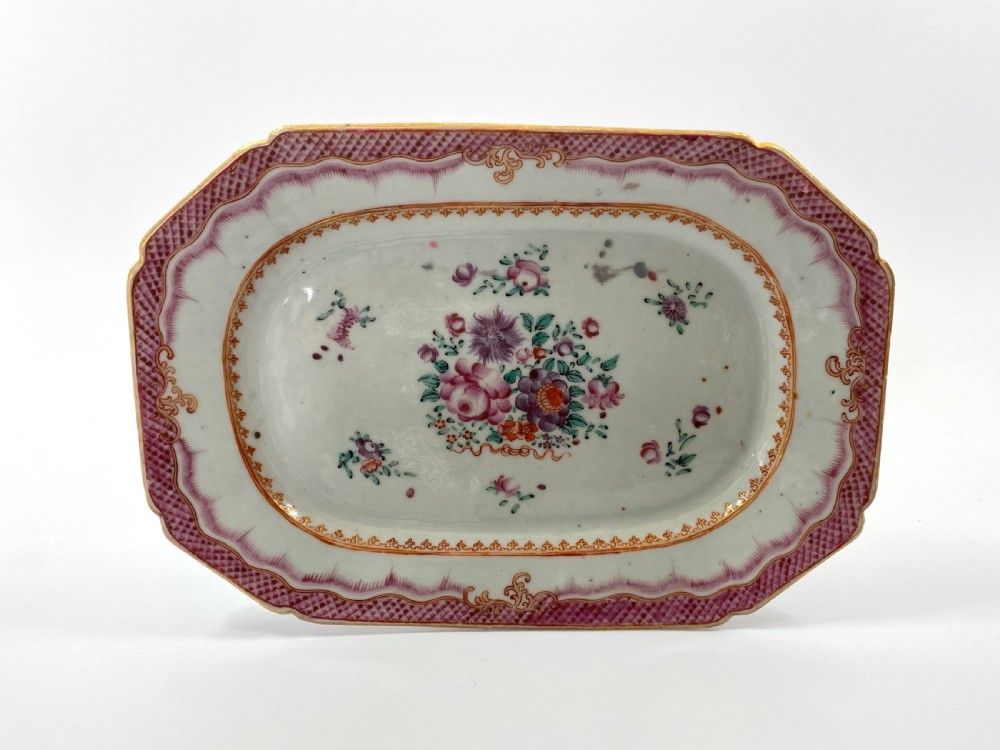 Pair Chinese porcelain platters, c. 1770. Qianlong Period. View II