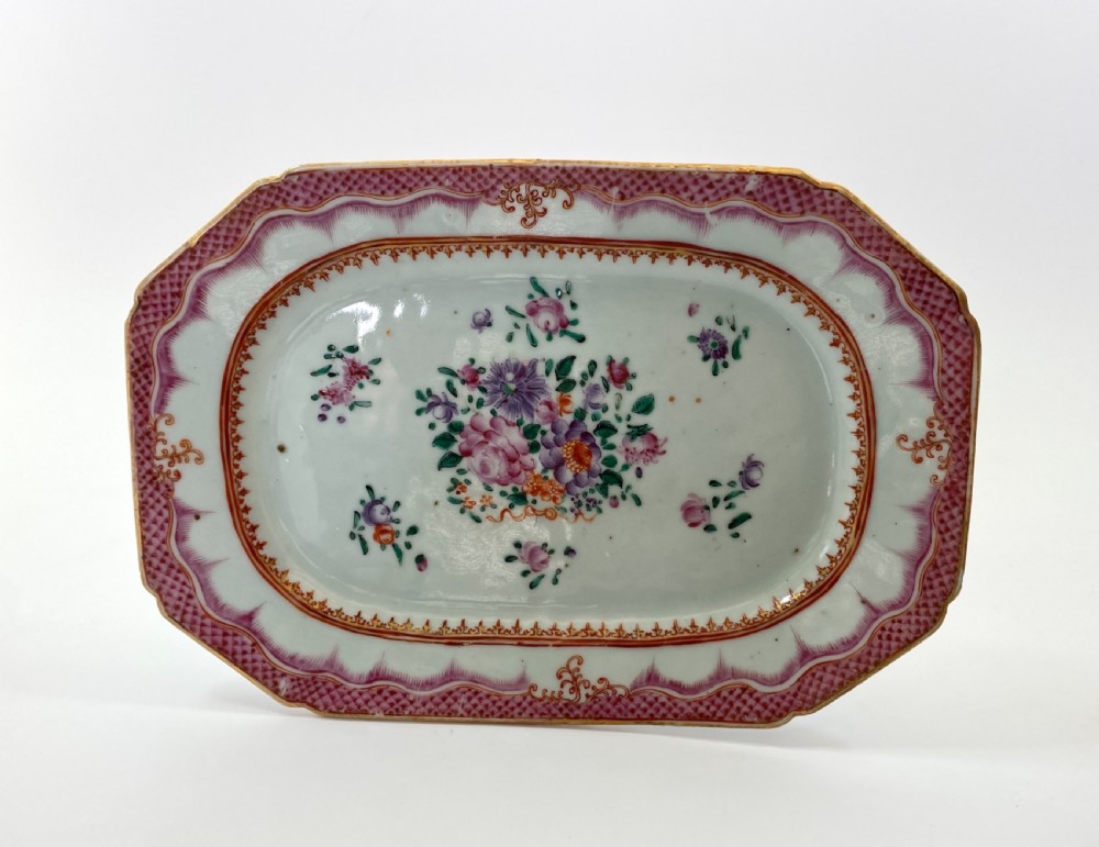 Pair Chinese porcelain platters, c. 1770. Qianlong Period. View V