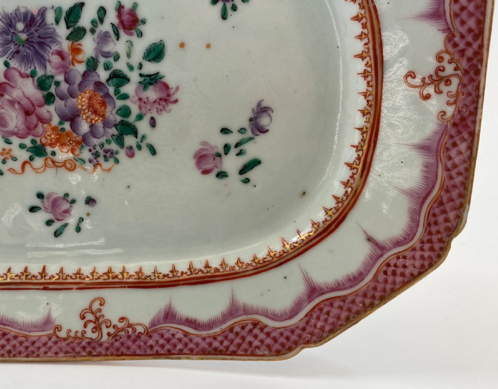 Pair Chinese porcelain platters, c. 1770. Qianlong Period. View VII