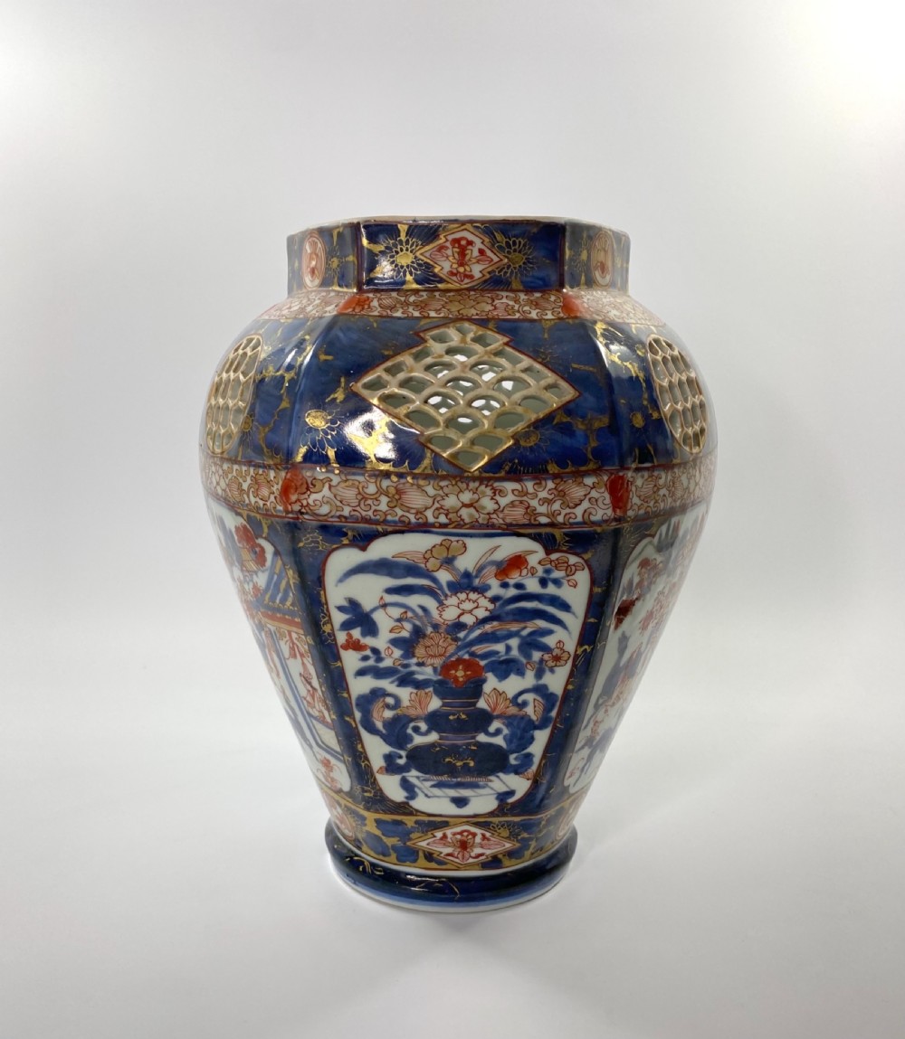 Imari reticulated vase, Arita, Japan, c.1700. Edo Period. View II