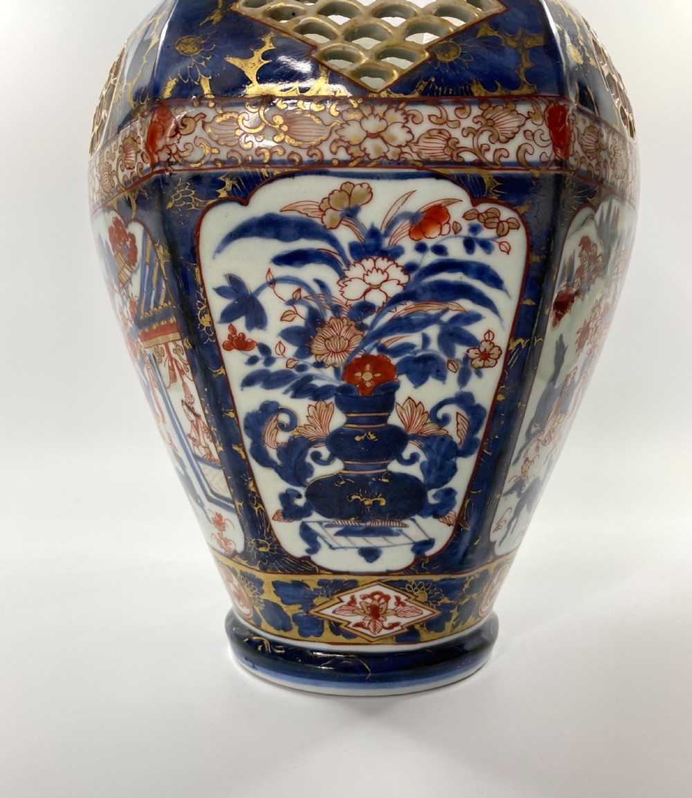 Imari reticulated vase, Arita, Japan, c.1700. Edo Period. View VII