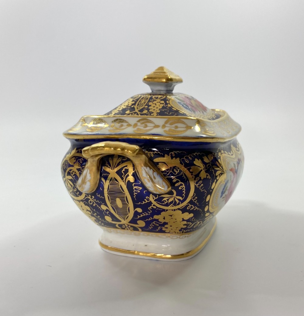 Coalport porcelain sucrier & cover, c. 1830. View III