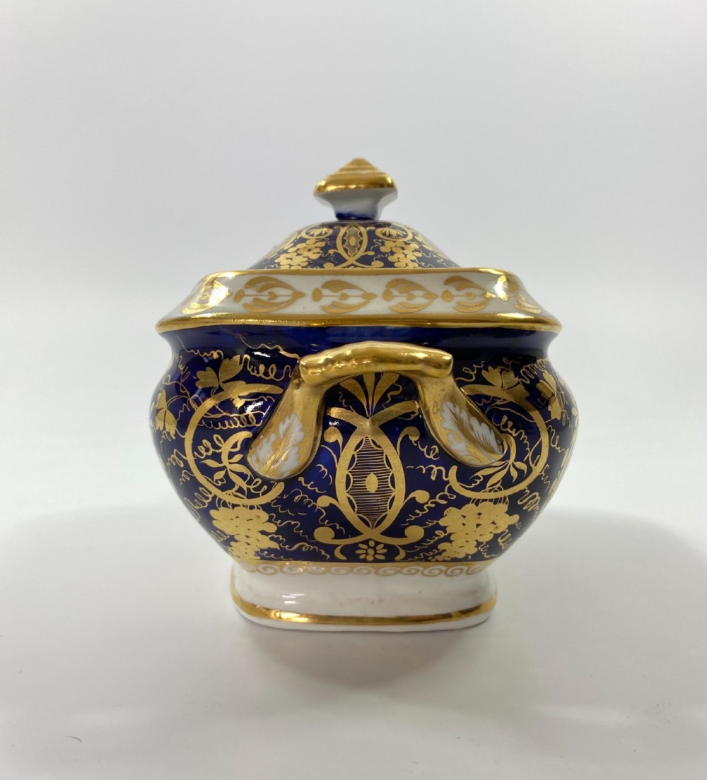 Coalport porcelain sucrier & cover, c. 1830. View IV
