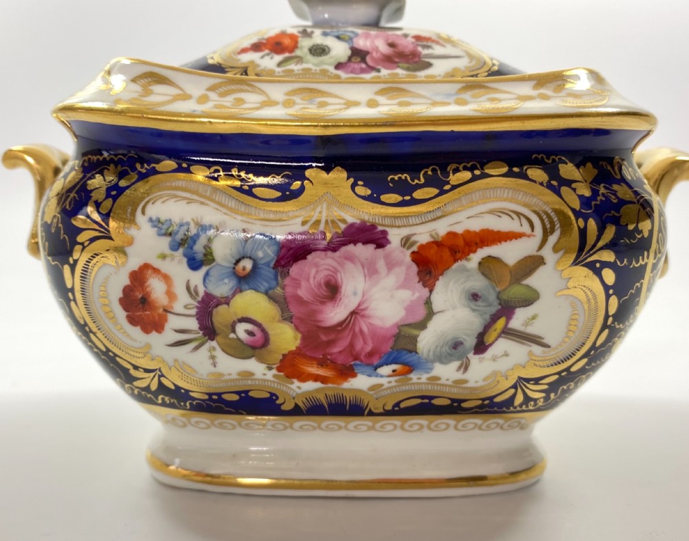Coalport porcelain sucrier & cover, c. 1830. View V
