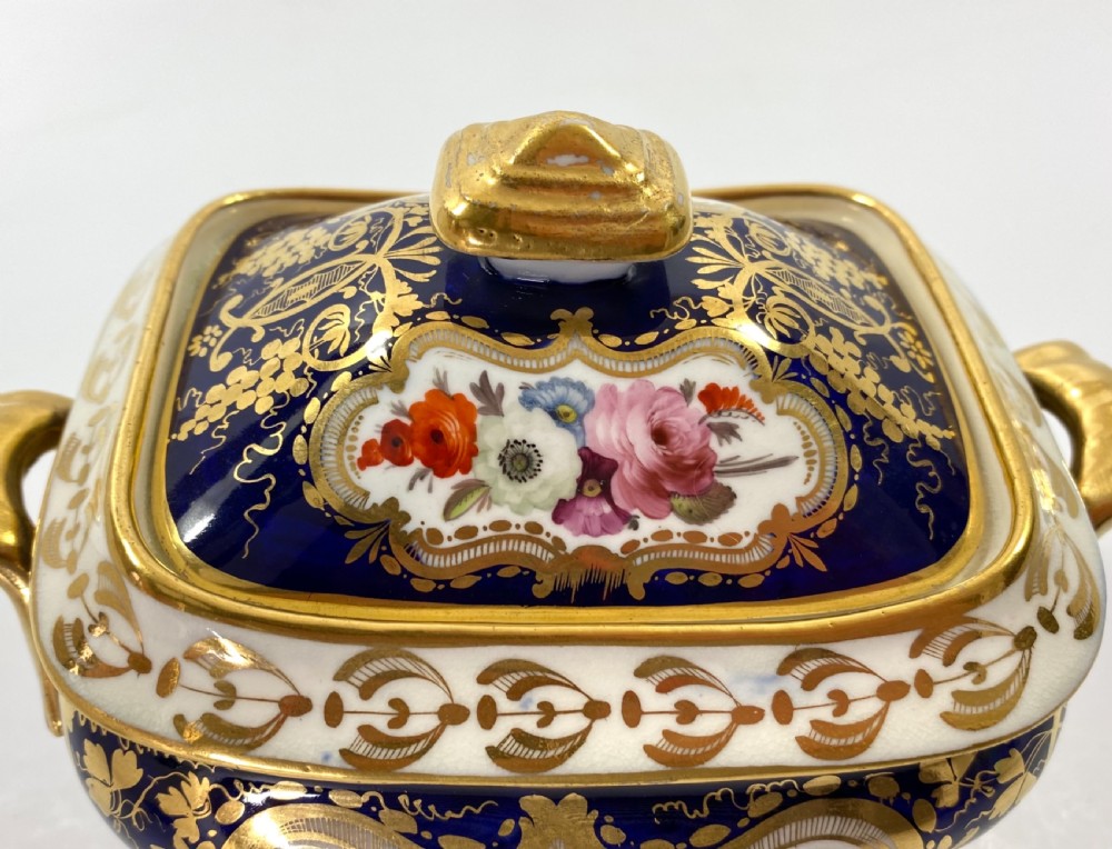 Coalport porcelain sucrier & cover, c. 1830. View VI