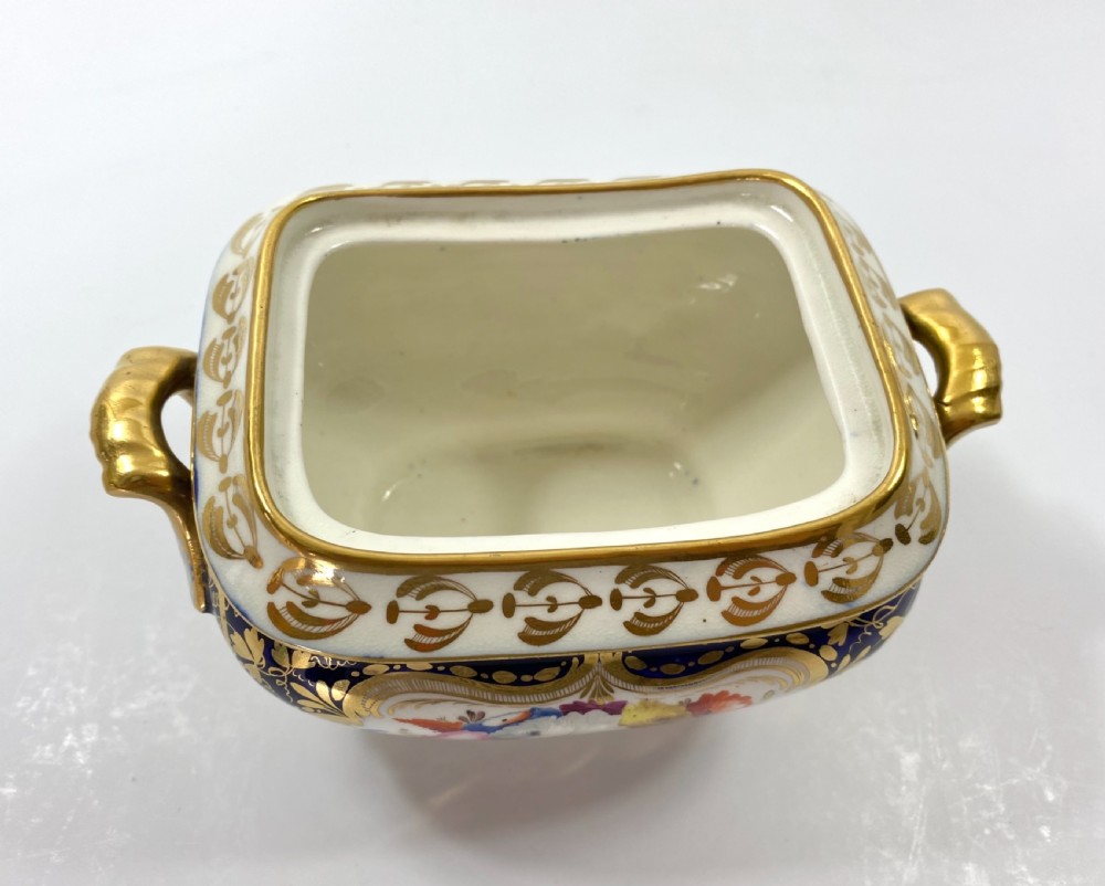 Coalport porcelain sucrier & cover, c. 1830. View IX