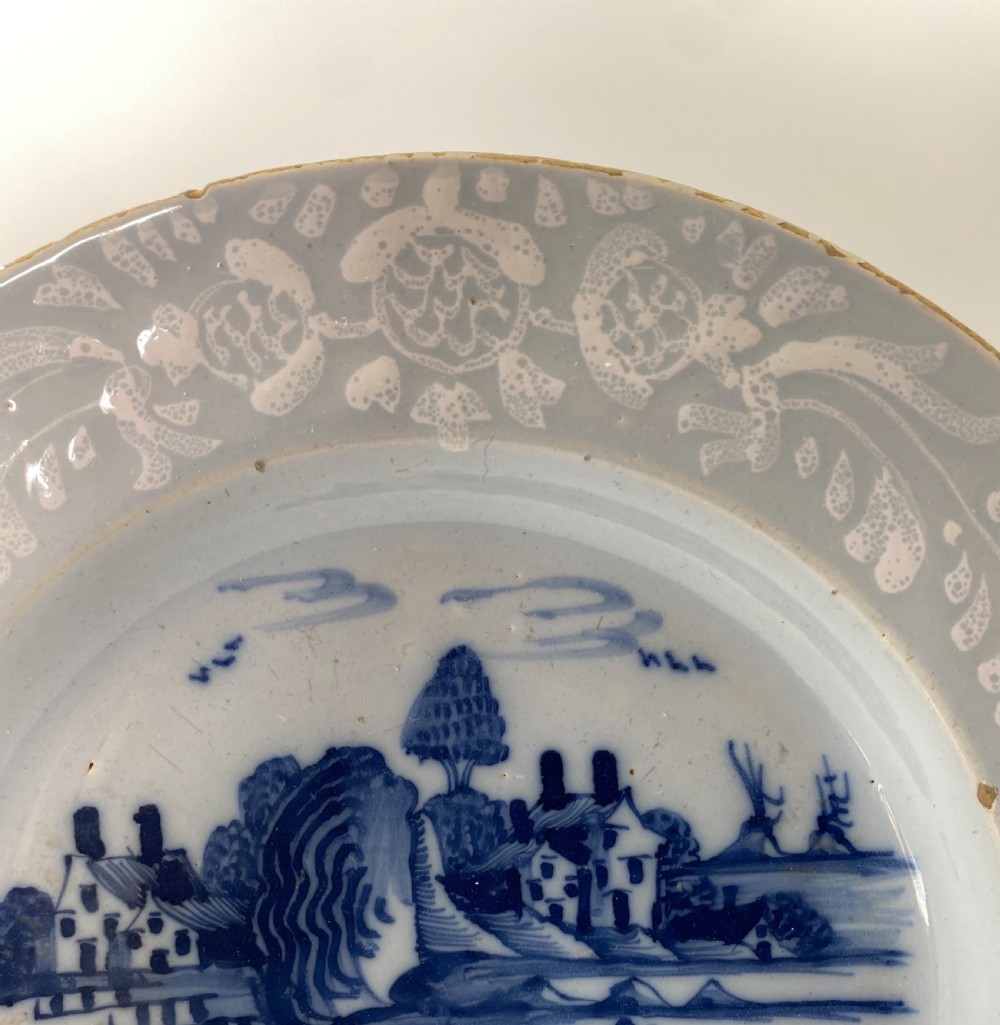 Bristol Delft dish, c. 1760.  View III