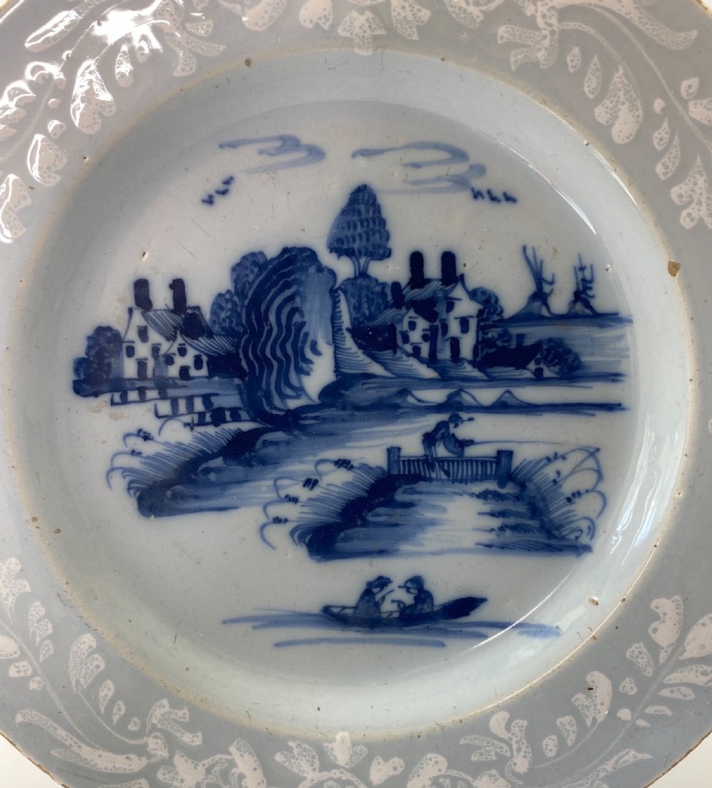 Bristol Delft dish, c. 1760.  View V