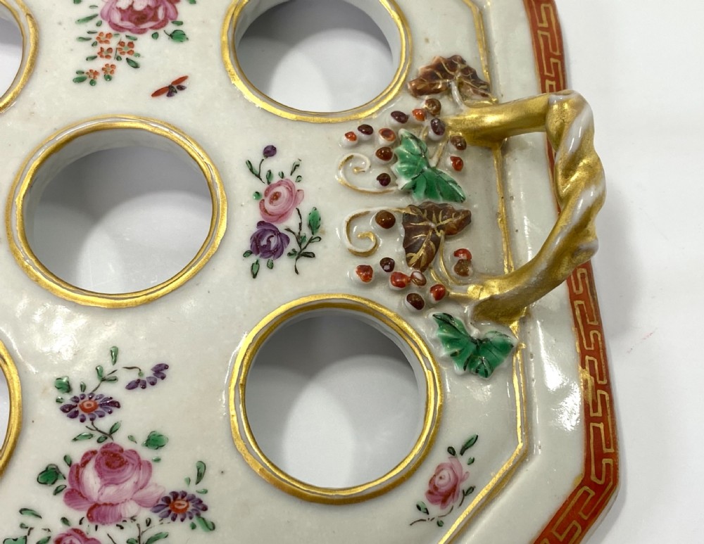 Pair Chinese porcelain bough pots & covers, c. 1760. Qianlong Period. View XVII