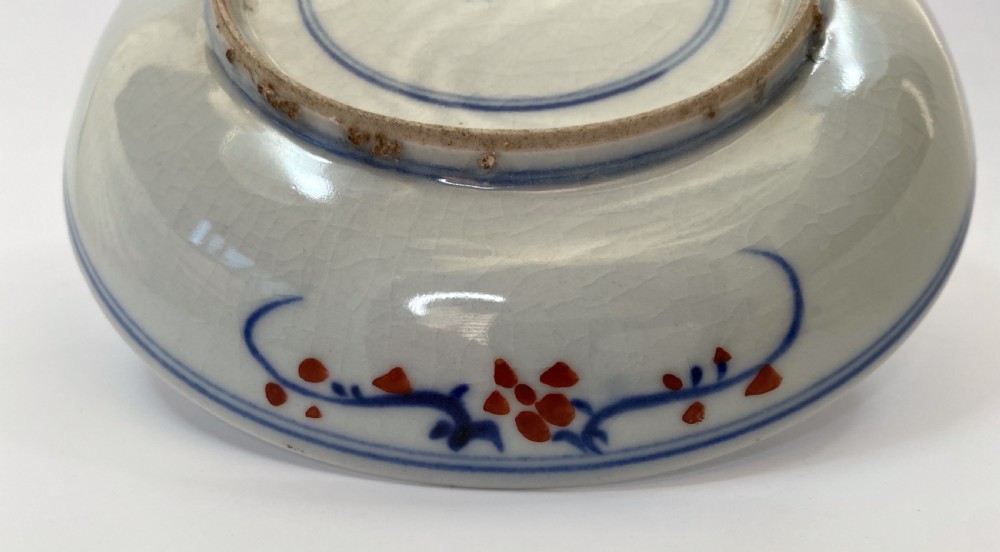 Chinese porcelain wucai Immortals dish. Tianqi mark and period, c. 1625. View X