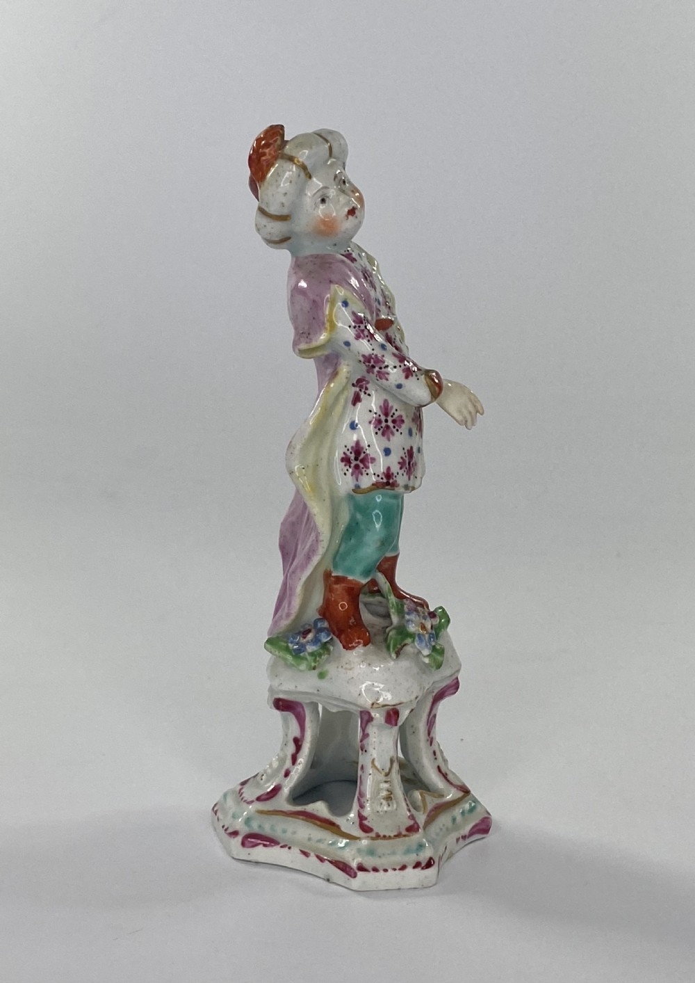 Bow porcelain figure of a Turk, c. 1760. View III
