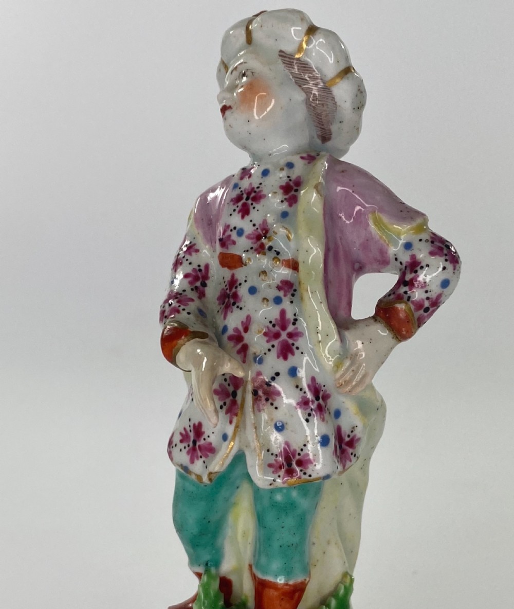 Bow porcelain figure of a Turk, c. 1760. View V